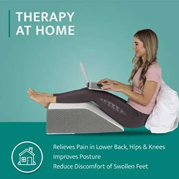 Kölbs Bed Wedge Leg Pillow for Elevation Chic Jacquard Cover, Knee, Ankle Bolster Body Positioner Post Surgery