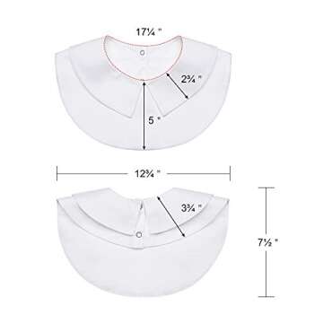 SATINIOR 2 Pieces White Collar Fake Collar for Women Shirt Blouse Detachable Dickey Faux False Lapel