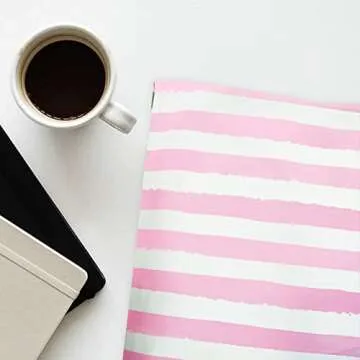 Pack It Chic - 10X13 (100 Pack) Pink Watercolor Stripes Poly Mailer Envelope Plastic Custom Mailing & Shipping Bags - Self Seal