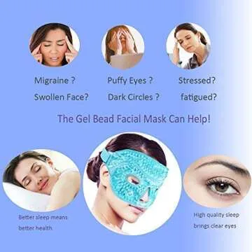 Ice Face/Eye Mask for Woman Man, Heated Warm Cooling Reusable Gel Beads ice Mask with Soft Plush Bac...