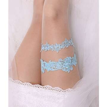 GARGALA Wedding Garter Set Lace Garters Belt Bride Women White Blue Black Garter Size Optional