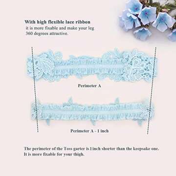 GARGALA Wedding Garter Set Lace Garters Belt Bride Women White Blue Black Garter Size Optional