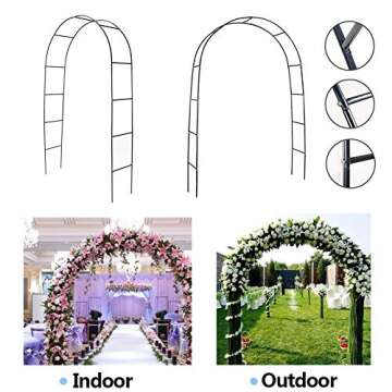 Elegant Metal Garden Arch Trellis for Weddings, Parties, and Climbing Plants