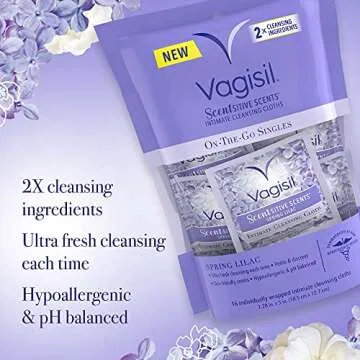 Vagisil On-The-Go Feminine Wipes with Spring Lilac Scent
