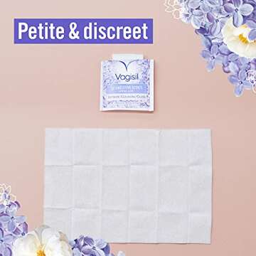 Vagisil Scentsitive Scents On-The-Go Feminine Mini Cleansing Wipes, pH Balanced, Spring Lilac, 16 Count