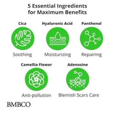 BMBCO The Cica Serum, Tiger Grass Soothing Moisturizer, Wrinkle Ampoule, Skin Repair, Redness Corrector, Blemish Reducer Essence, Korean Skin care