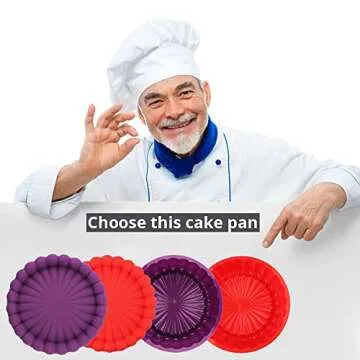 AILEHOPY 8 Inch Silicone Charlotte Cake Pan -Set of 2- Round Baking Molds for Cheese Cake,Chocolate Cake, Rainbow Cakes, Strawberry Shortcake, Brownie Tart Pie