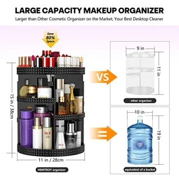 HEMTROY 360° Rotating Makeup Organizer - Extra Large