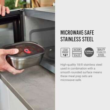 BLACK + BLUM Microwavable Stainless Steel Lunch Box - Eco-Friendly Food Storage