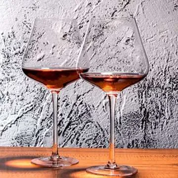 Hand Blown Red Wine Glasses Set - Elegant Gift for All Occasions