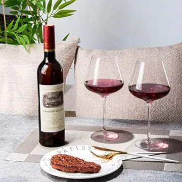 Hand Blown Red Wine Glasses Set - Elegant Gift for All Occasions