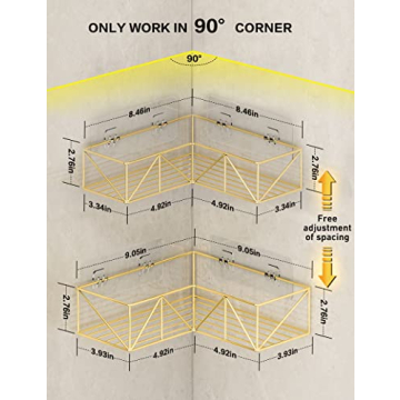 Iperlife Corner Shower Caddy Gold - Stylish and Functional Storage