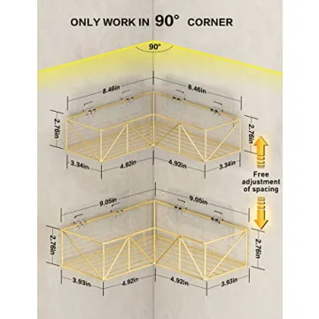 Iperlife Corner Shower Caddy Gold - Stylish and Functional Storage