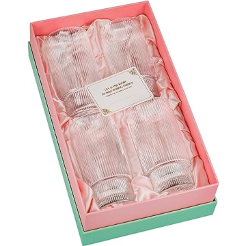 Vintage Art Deco Collins Glasses Set for Elegant Cocktails