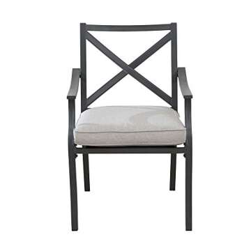 Amazon Brand - Ravenna Home Archer Steel-Framed Outdoor Patio Dining Chairs, Set of 2, 35"H, Grey