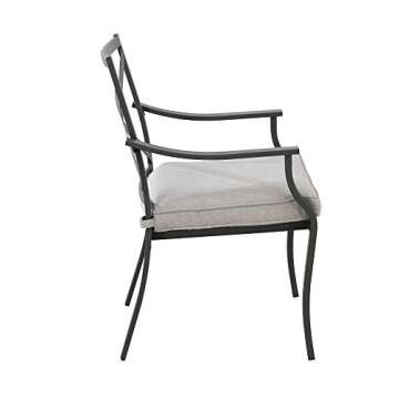 Amazon Brand - Ravenna Home Archer Steel-Framed Outdoor Patio Dining Chairs, Set of 2, 35"H, Grey