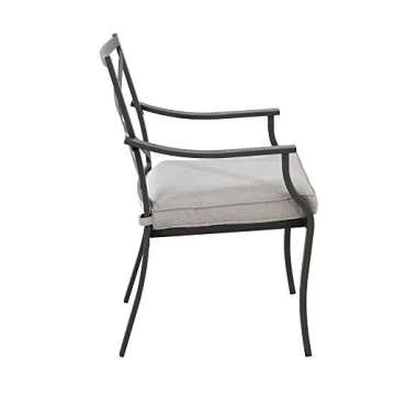 Amazon Brand - Ravenna Home Archer Steel-Framed Outdoor Patio Dining Chairs, Set of 2, 35"H, Grey