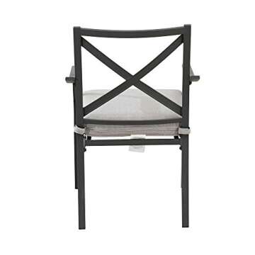 Amazon Brand - Ravenna Home Archer Steel-Framed Outdoor Patio Dining Chairs, Set of 2, 35"H, Grey