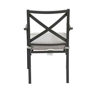 Amazon Brand - Ravenna Home Archer Steel-Framed Outdoor Patio Dining Chairs, Set of 2, 35"H, Grey