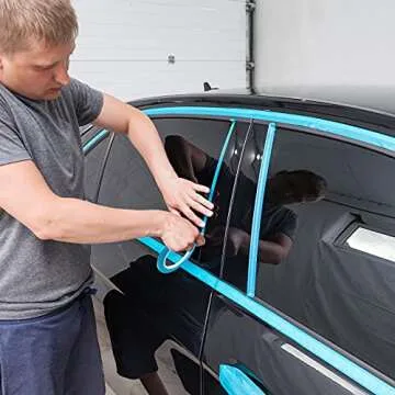 5 Rolls of Vinyl Tape Masking Tape Automotive Car Auto Paint for Curves, High Temperature Vinyl Low Tack(1/16 Inch, 1/8 Inch, 1/4 Inch, 1/2 Inch, 3/4 Inch, Blue)