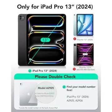 ESR for iPad Pro 13 Inch Case M4(2024), iPad Pro 13 Rotating Case with Removable Magnetic Cover, Adj...