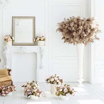 Dried Pampas Grass Decor,18 Inches Small Pompus Grass,30 Stems Natural Fluffy Pompas Grass,Boho Home Decor for Room Kitchen Farm Wedding Christmas