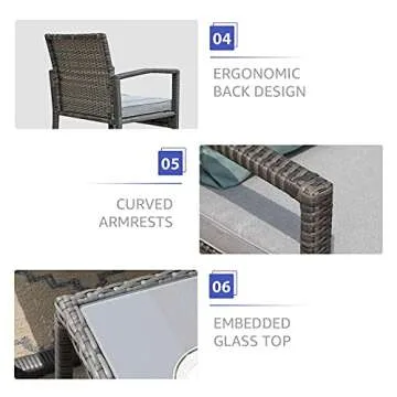 Patiorama 5 Piece Outdoor Wicker Furniture Set for all Season