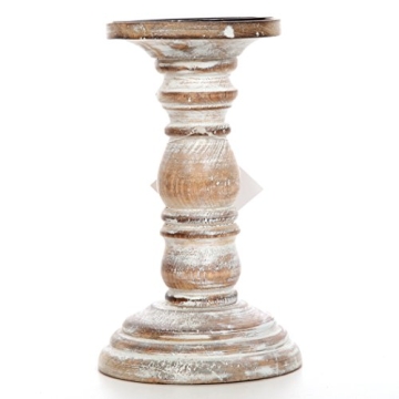 Hosley's 8 Inch High Wood Candle Holder - Rustic Charm for Weddings and Home