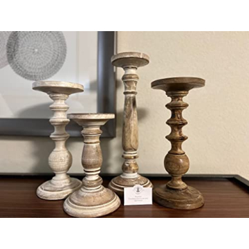 Hosley Wood Candle Holders - Perfect for Weddings & Decor