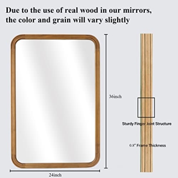 WalBeyond Wood Framed Mirrors for Bathroom and Home Decor