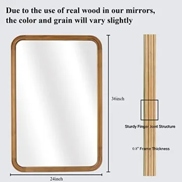 WalBeyond Wood Framed Mirrors for Bathroom and Home Decor