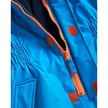 Wippette Boys’ Snowsuit – Waterproof Insulated Fleece Lined Jumpsuit – Winter Pram Snowmobile Ski Suit Coveralls (18M-7), Size 5, Blue