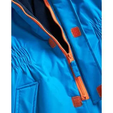 Wippette Boys’ Snowsuit – Waterproof Insulated Fleece Lined Jumpsuit – Winter Pram Snowmobile Ski Suit Coveralls (18M-7), Size 5, Blue