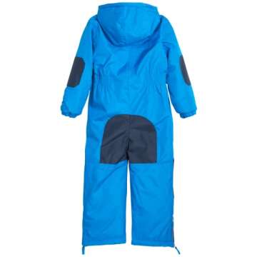Wippette Boys’ Snowsuit – Waterproof Insulated Fleece Lined Jumpsuit – Winter Pram Snowmobile Ski Suit Coveralls (18M-7), Size 5, Blue