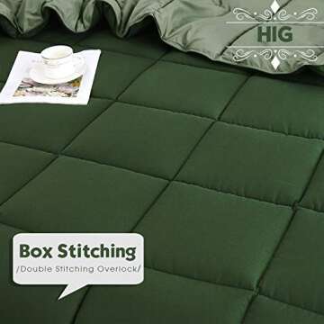 Stylish HIG 3pc Green Comforter Set for Twin Beds