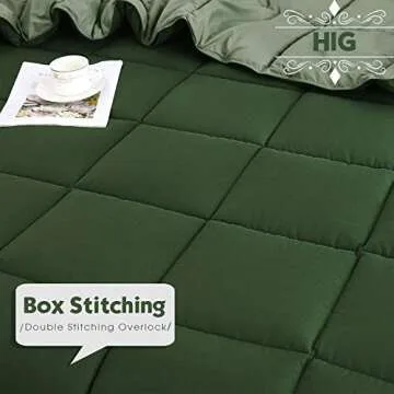 Stylish HIG 3pc Green Comforter Set for Twin Beds