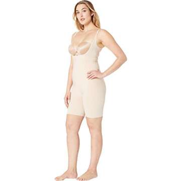 SPANX Shapewear for Women Thinstincts Open-Bust Mid-Thigh Bodysuit (Regular and Plus Sizes) Soft Nud...