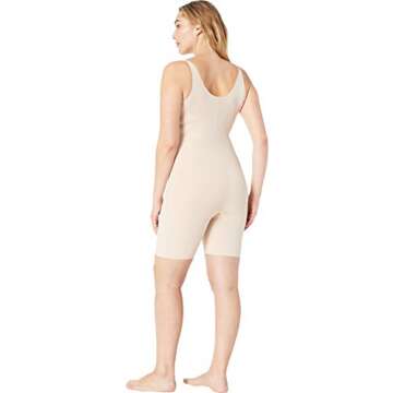 SPANX Shapewear for Women Thinstincts Open-Bust Mid-Thigh Bodysuit (Regular and Plus Sizes) Soft Nude 1X