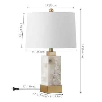 JONATHAN Y Eloise 23" Alabaster/Metal LED Table Lamp