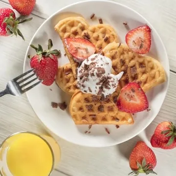 Heart Waffle Maker for 5 Shaped Waffles - Gift for Her
