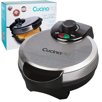 Heart Waffle Maker for 5 Shaped Waffles - Gift for Her