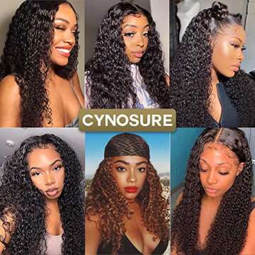 CYNOSURE Lace Front Human Hair Wigs for Black Women 13x4 9A Curly Lace Front Wigs Human Hair Pre Plucked with Baby Hair Natural Black Color(10, Curly Wigs)