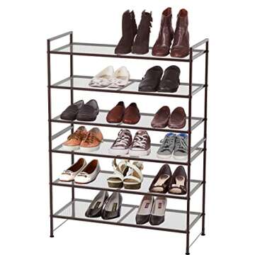 Simple Houseware 3-Tier Stackable Utility Shoes Organizer Rack, Bronze