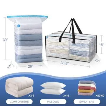 WANALIT 6 Pack Moving Bags + 3 Pack Cube Vacuum Storage Bags, Backpack Straps Strong Carrying Handles & Zippers, Storage Totes For Space Saving, Fold Flat, Moving Supplies