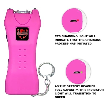 FIGHTSENSE Compact Keychain Stun Gun with Flashlight