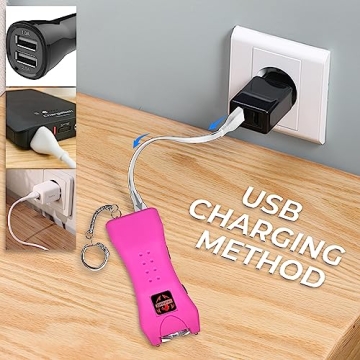 FIGHTSENSE Compact Keychain Stun Gun with Flashlight