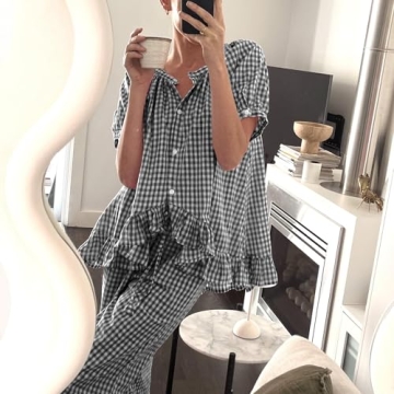 Women Y2k Plaid Pajamas Set for Stylish Comfort