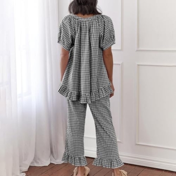 Women Y2k Plaid Pajamas Set for Stylish Comfort