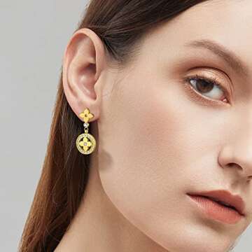 Earrings for Women Handmade Stud Earrings for Women Trendy Stainless Steel Stud Earrings for Women's Flat Back Earrings for Women, Men, and Girls Gold Fashionable Stylish Earring Studs