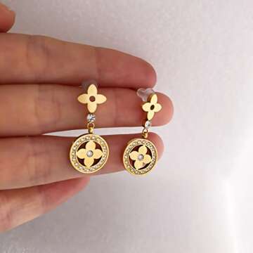 Earrings for Women Handmade Stud Earrings for Women Trendy Stainless Steel Stud Earrings for Women's Flat Back Earrings for Women, Men, and Girls Gold Fashionable Stylish Earring Studs